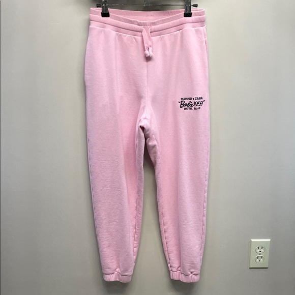 Zara Pants - Barbie x Zara “Barbie 1959” Mattel Inc Pink Jogger Sweatpants Pockets M